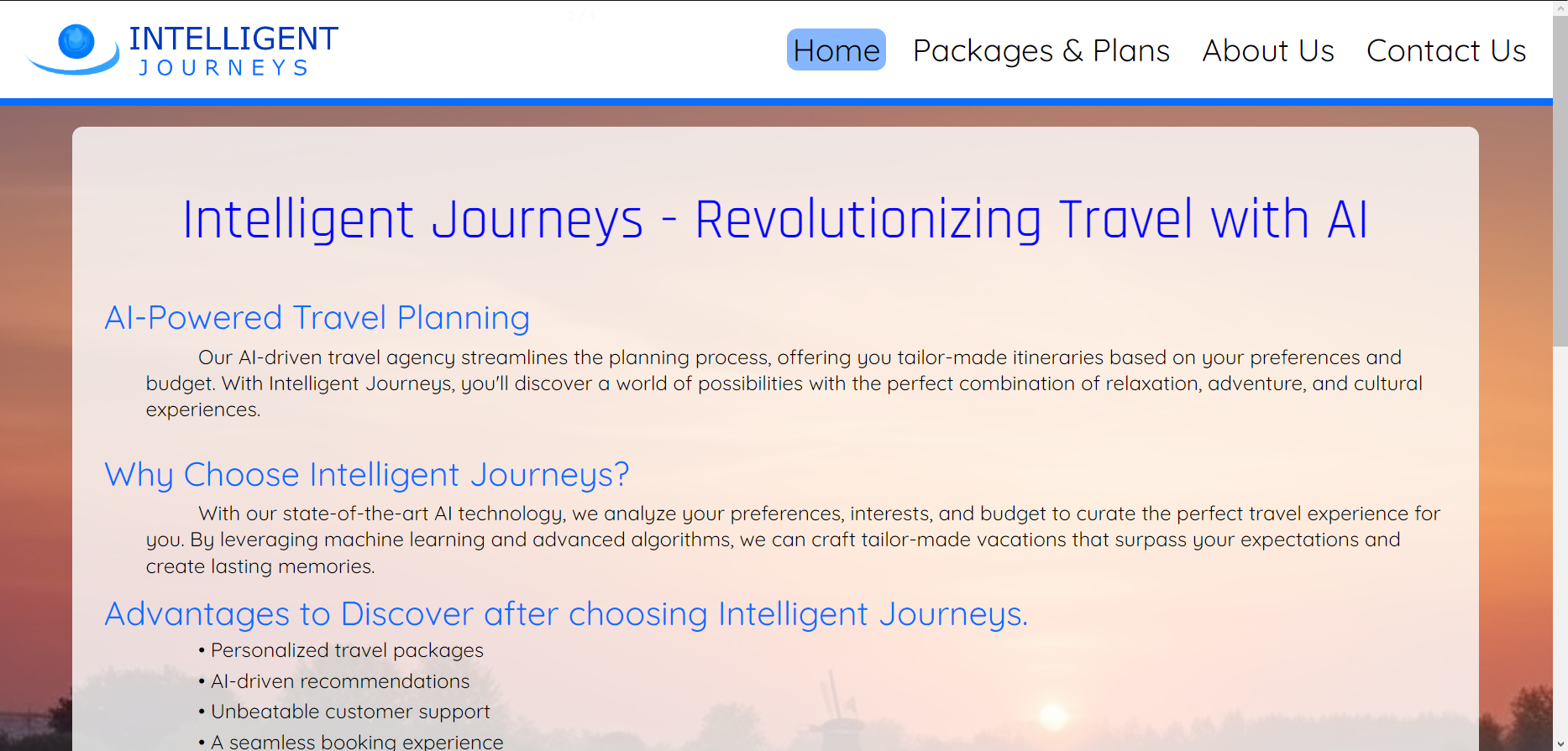 Intelligent Journeys website made by me.